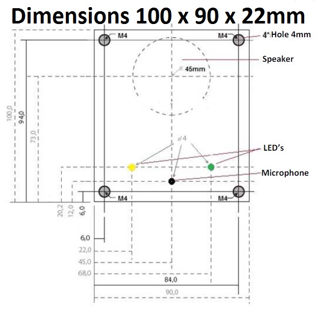 Dimensions RUKRA Elevator Emergency Phone