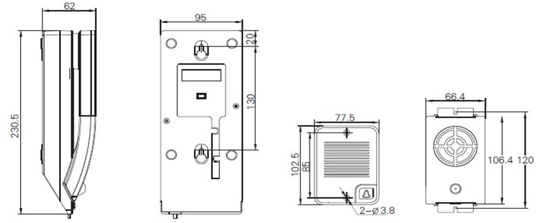 Dimensions modules Universal Intercom