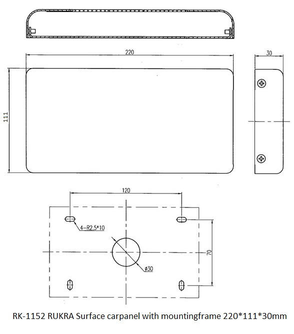 RUKRA surface carpanel with mountingframe RK 1152