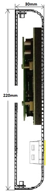 Side view Carpanel Surface mount RK1152 220x111x30mm
